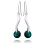 Beautiful earrings, Tillberg with Swarovski stone, silver-plated, Emerald 032-11-05