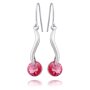 Beautiful earrings, Tillberg with Swarovski stone, silverplated, pink 032-11-07
