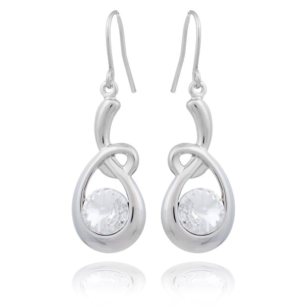 Beautiful Tillberg earrings, with Swarovski stone, silver-plated, rhodium-plated, crystal 032-03-07