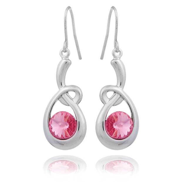 Beautiful Tillberg earrings, with Swarovski stone, silver-plated, rhodium-plated, pink 032-03-09