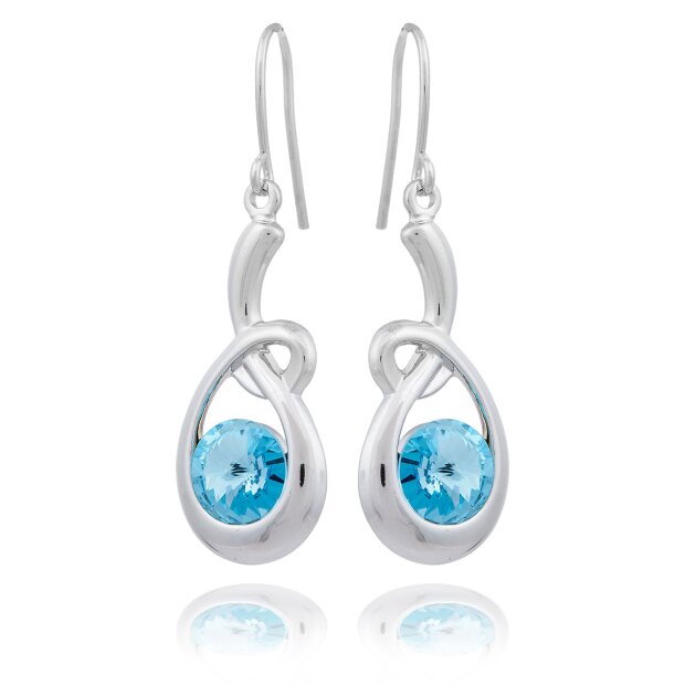 Beautiful Tillberg earrings, with Swarovski stone, silver-plated, rhodium-plated, aquamarine 032-03-08