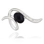 Brooch in a curved shape by Tillberg, with Swarovski...