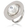 Runder Ring mit gro&aacute;em Swarovski Stein, verstellbar,versilbert,rhodiniert, , Crystal 008-02-19