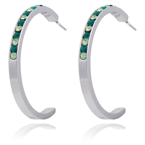 Tillberg ladies hoop earrings half earrings with Swarovski stones 3.7 cm 082-01-24