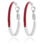 Beautiful hoop earrings from Tillberg, with Swarovski stones, clip clasp, red 082-01-50
