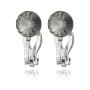 Beautiful ear clips, Tillberg, with 8mm Swarovski stone, rhodium-plated, anthracite gray 082-04-05