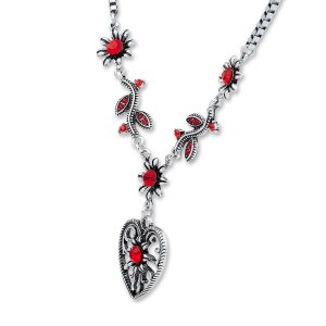 Tillberg ladies Venetian necklace from Edelweiss Trachten Herz Bl ten Strass red S-0144 S-0143