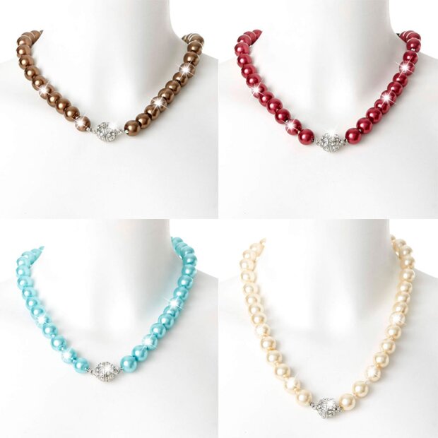 Venture women bead necklace pearl jewelry brass beads 46 cm SR-10078