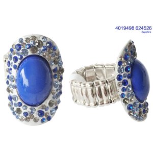 Elastic ring with gemstone
