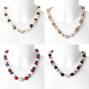 Venture women bead necklace pearl jewelry brass beads 45...