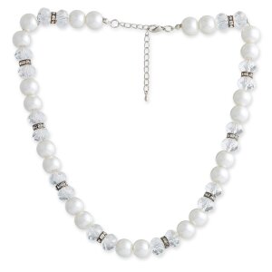 Venture Damen Perlenkette Perlenschmuck Messing Perlen 45...