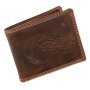 Tillberg wallet made from real leather with wolf motif dark brown