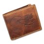 Tillberg wallet made from real leather with wolf motif tan