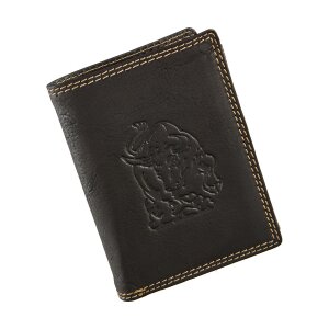 High quality wallet made from real leather with bull motif black
