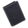 High quality wallet made from real leather with bull motif navy blue