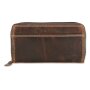 Wallet made from real leather for ladies, dark brown