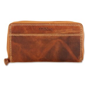 Wallet made from real Lleather for ladies, tan