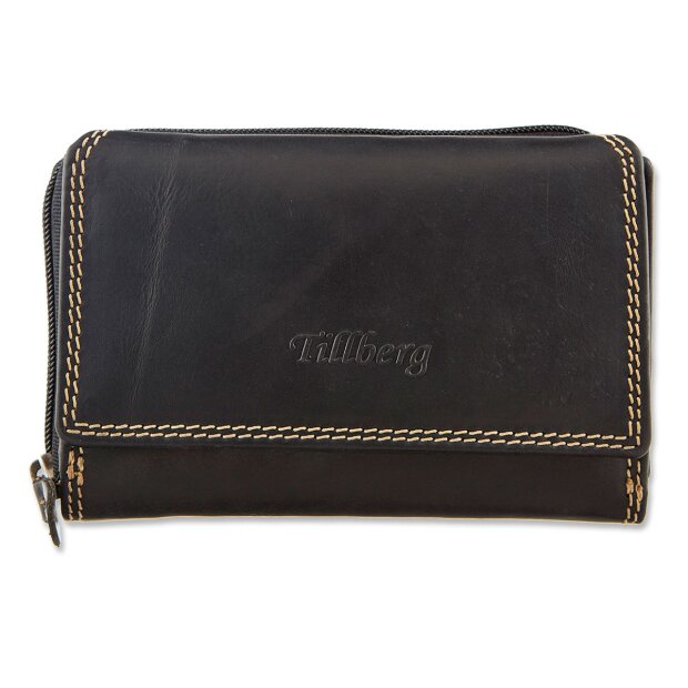 Tillberg ladies wallet made from real leather, black