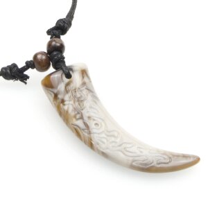 Leather necklace with saber-toothed rack for women and...