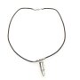Leather necklace with small 3 cm bullet pendant for men and women by Venture, 47cm