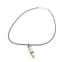 Leather necklace with Bullet 4 cm  pendant for women and men, length 45cm, lobster clasp