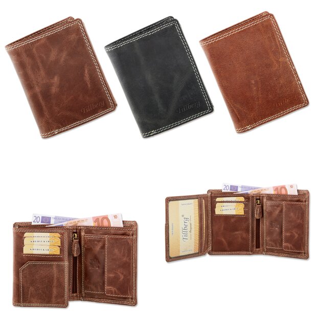 Wallet made from real waxy crunch leather