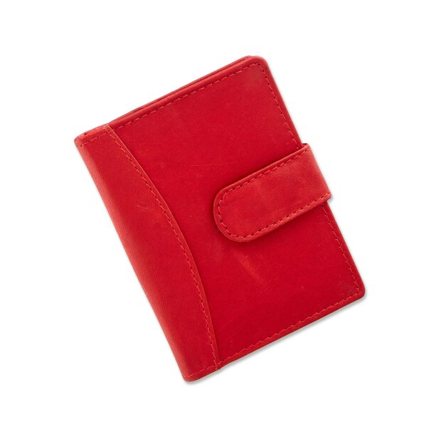 Tillberg Damen und Herren Kreditkarten-Etui aus echtem Leder rot S-0306