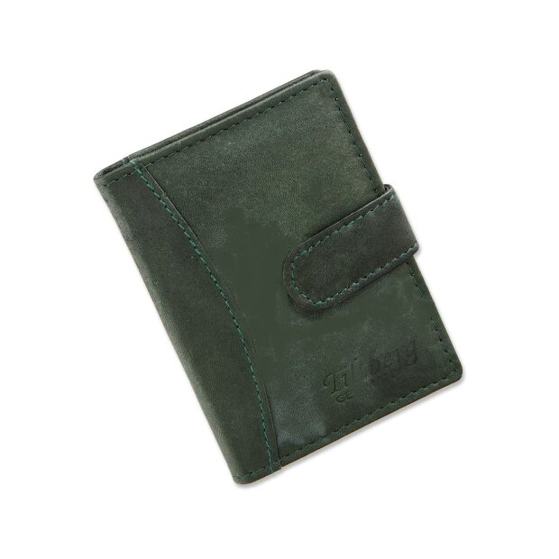 Tillberg women and men credit card case made from real leather green