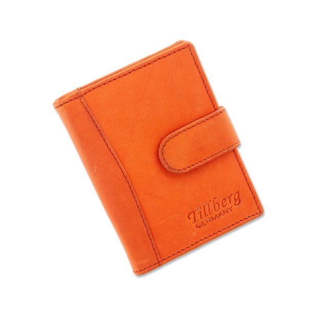 Tillberg Damen und Herren Kreditkarten-Etui aus echtem Leder orange 141-11-17