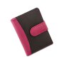 Tillberg Damen und Herren Kreditkarten-Etui aus echtem Leder schwarz+pink