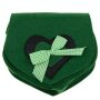 small traditional bag with heart and bow green
