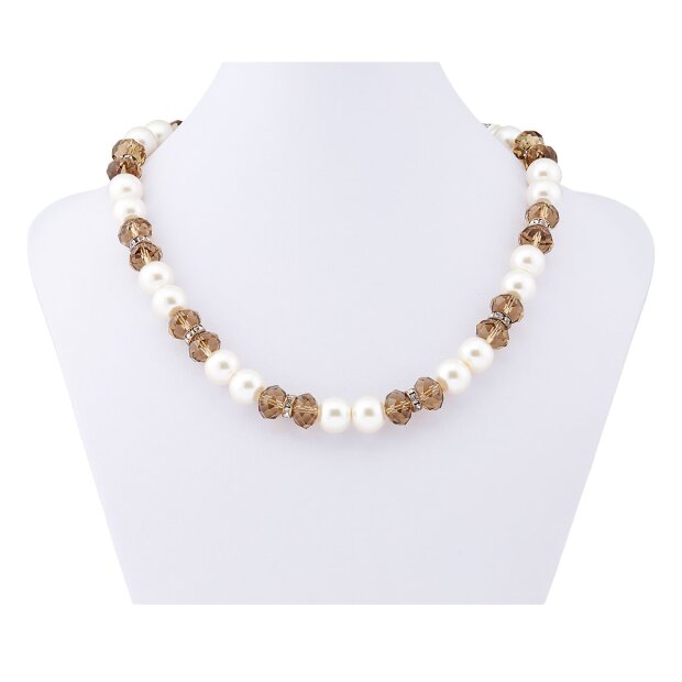 Venture Damen Perlenkette Perlenschmuck Messing Perlen 45 cm SR-18495 015-03-06