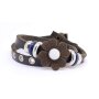 Real leather bracelet with flower