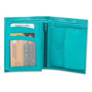 Surjeet Reena unisex wallet / wallet / real leather wallet 12.5x10x1.5 cm sea blue / # 00171