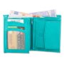 Surjeet Reena unisex wallet / wallet / real leather wallet 12.5x10x1.5 cm sea blue / # 00171