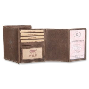 Wild Real Leather !!! wallet made of real leather 12 cm x 10 cm x 2 cm