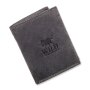 Wild Real Leder!!! mens wallet made from rwal leather 12,5 cm x 9,5 cm x 2,5 cm, black