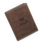 Wild Real Leder!!! mens wallet made from rwal leather 12,5 cm x 9,5 cm x 2,5 cm, dark brown