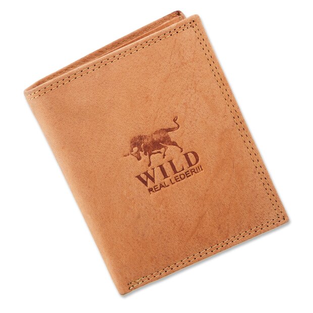 Wild Real Leather !!! Wallet made from real leather 12x10x2.5 cm tan