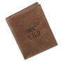 Wild Real Leather !!! Wallet made from real leather 12x10x2.5 cm dark brown