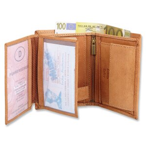 Wild Real Leder mens wallet made from real leather, tan