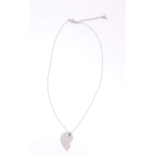 Necklace with half heart pendant silver