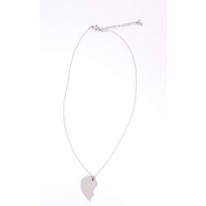 Necklace with half heart pendant silver