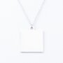 Necklace with square pendant silver