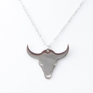 Necklace with buffalo skull