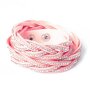 Rhinestone white pink / crystal wrap bracelet 066-05-15