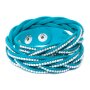 Rhinestone white blue / crystal wrap bracelet 066-05-14