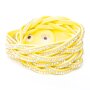 Rhinestone white yellow / crystal wrap bracelet 066-05-17