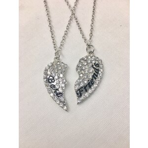 Necklace with friendship pendant, set of 2, BEST FRIENDS...