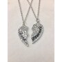 Necklace with friendship pendant, set of 2, BEST FRIENDS with rhinestone, SR-19672,Length 45cm, 3cm